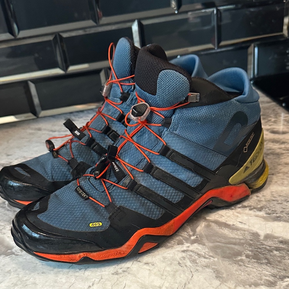 Adidas  Men's Blue and Orange Athletic Shoes